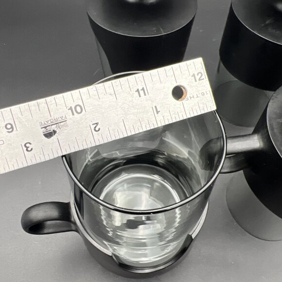 Vintage Glas-Snap by Corning Black w/ Smokey Glass Hot / Cold Beverages 5.5 in - Picture 12 of 13